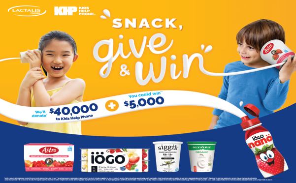 Lactalis Canada’s Yogourt Brands Support Kids Help Phone with Latest Iteration of “Snack, Give & Win” Back to School Campaign